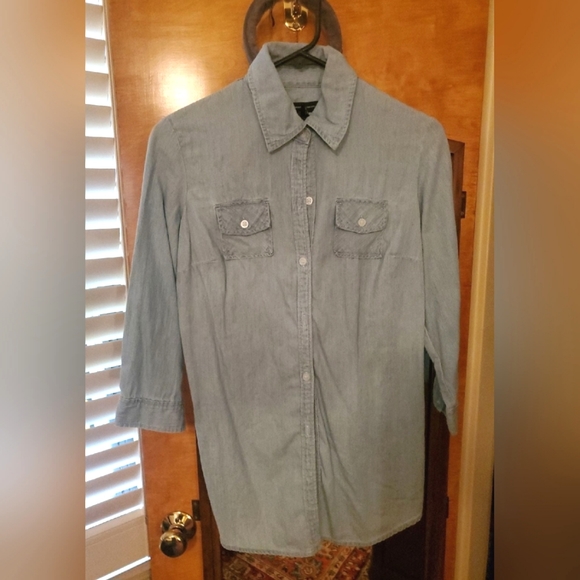 INC International Concepts Light Blue Poet Blouse - Picture 2 of 5